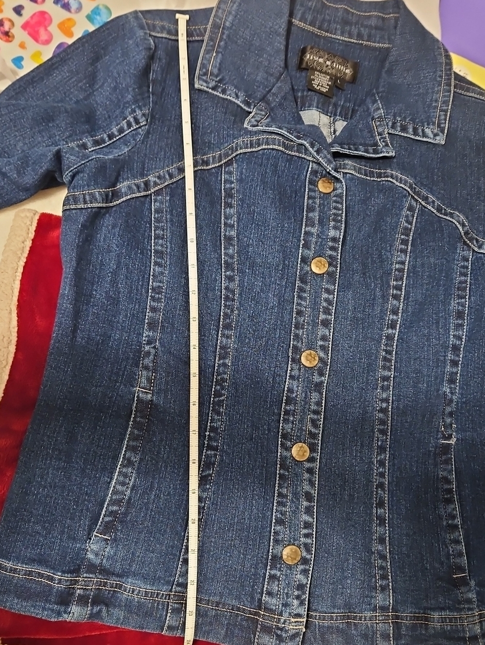 Live a Little Dark Blue Denim Jean Jacket - Picture 5 of 5